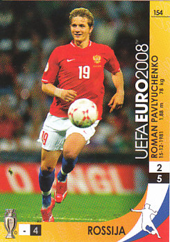 Roman Pavlyuchenko Russia Panini Euro 2008 Card Game #154